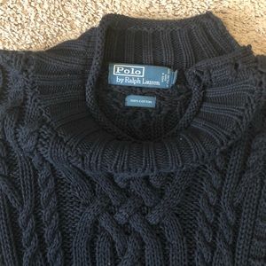 Polo cable knit sweater